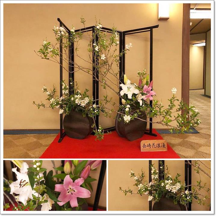 料亭橋本の季節のお花でお出迎え